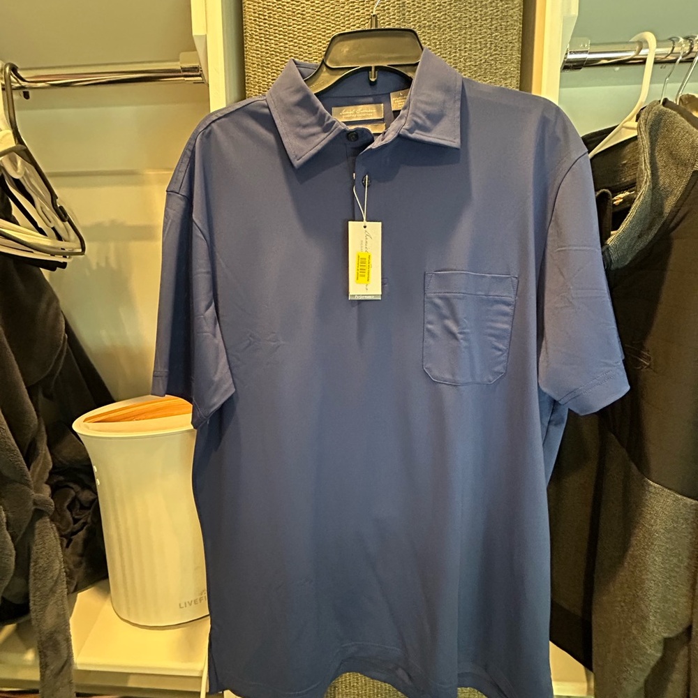 Daniel Cremieux Signature Collection Performance Men’s Blue Polo Shirt. NWT